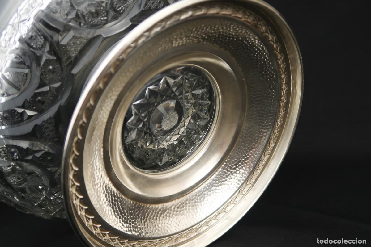 Antig&uuml;edades: Antiguo Centro de Mesa de Plata y Cristal Tallado - Foto 19