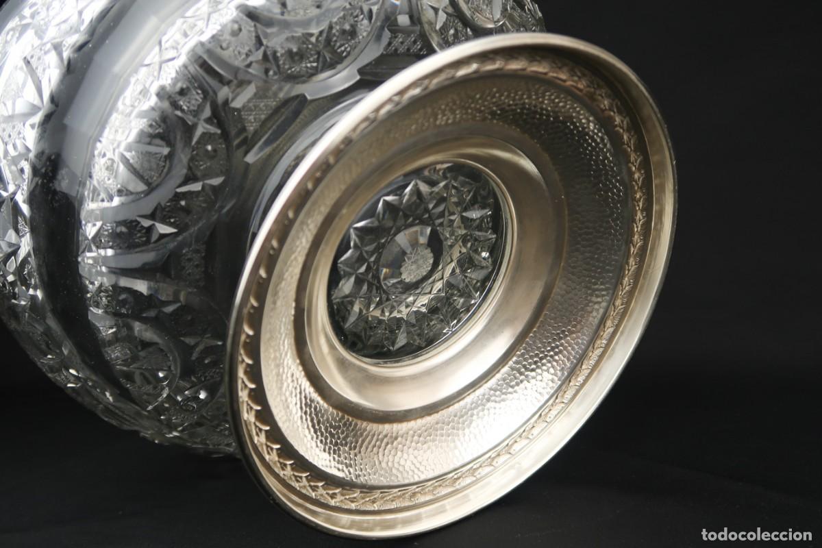 Antig&uuml;edades: Antiguo Centro de Mesa de Plata y Cristal Tallado - Foto 20