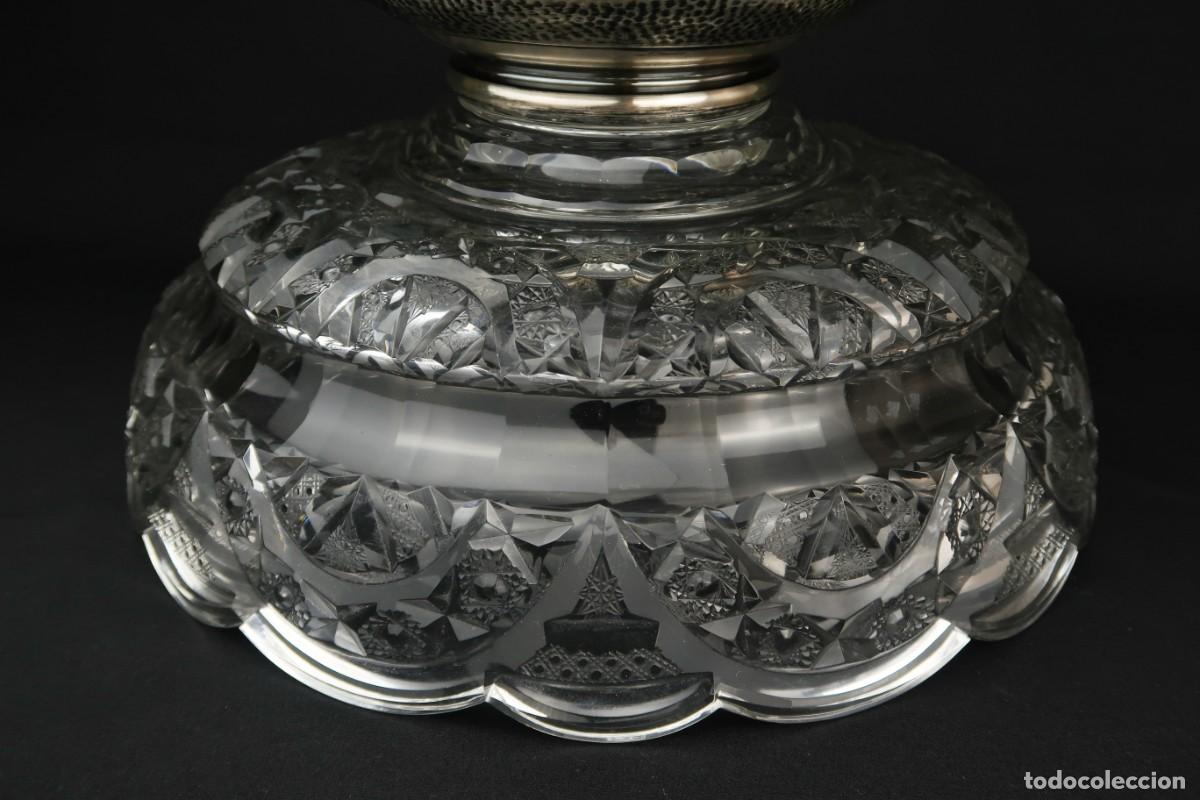 Antig&uuml;edades: Antiguo Centro de Mesa de Plata y Cristal Tallado - Foto 21