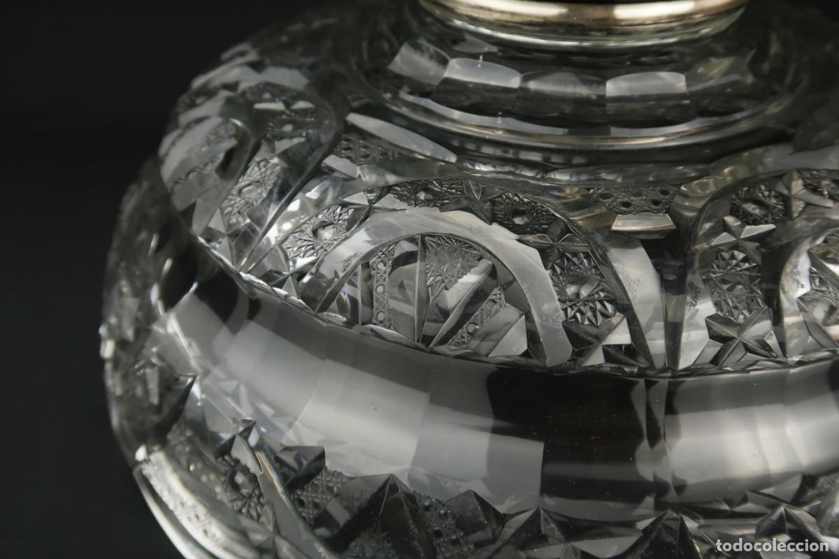 Antig&uuml;edades: Antiguo Centro de Mesa de Plata y Cristal Tallado - Foto 22