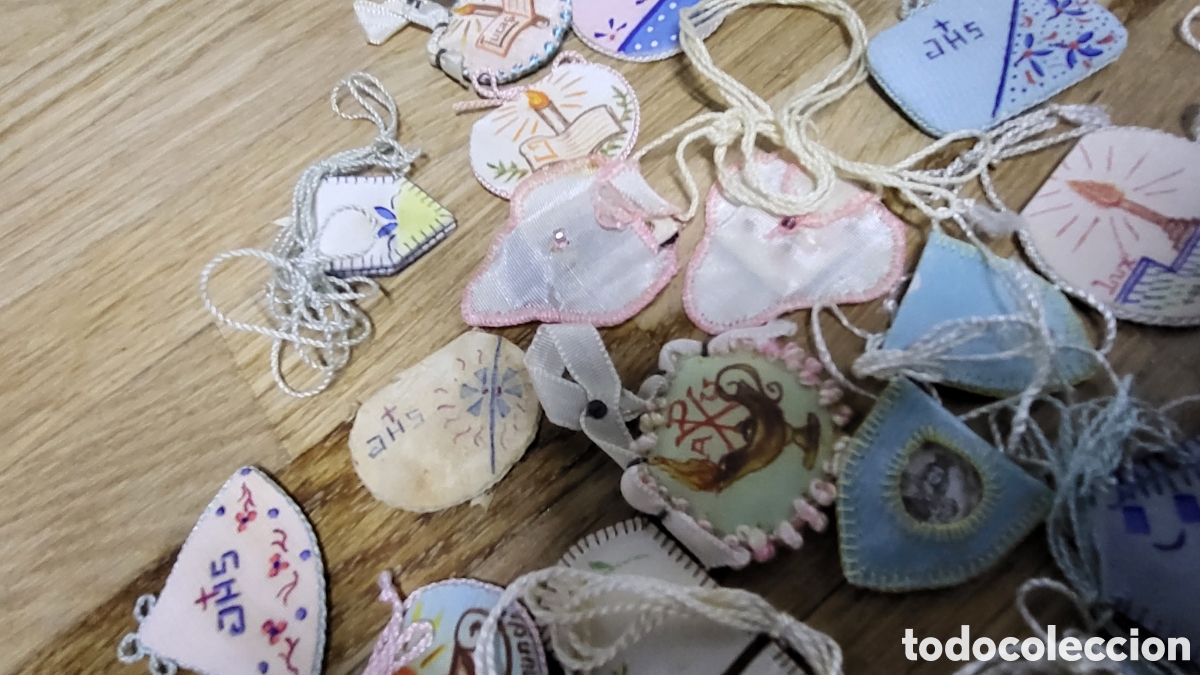 Antig&uuml;edades: GRAN LOTE DE ESCAPULARIOS A&Ntilde;OS 20/30 - Foto 6