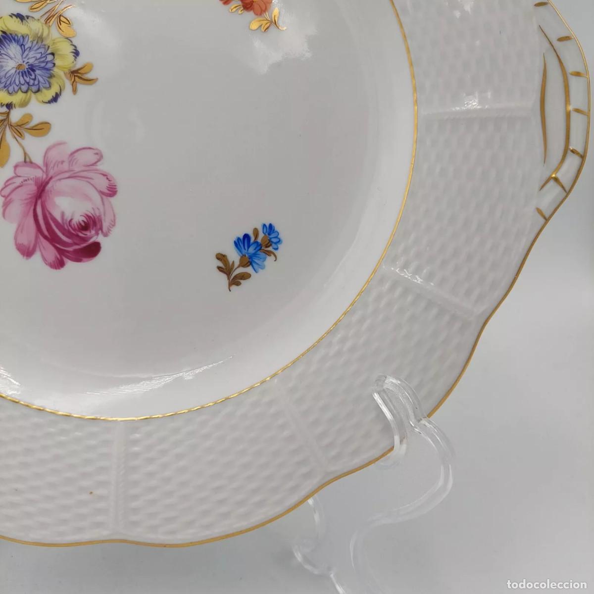 Antig&uuml;edades: Plato de porcelana Dresden - Foto 3
