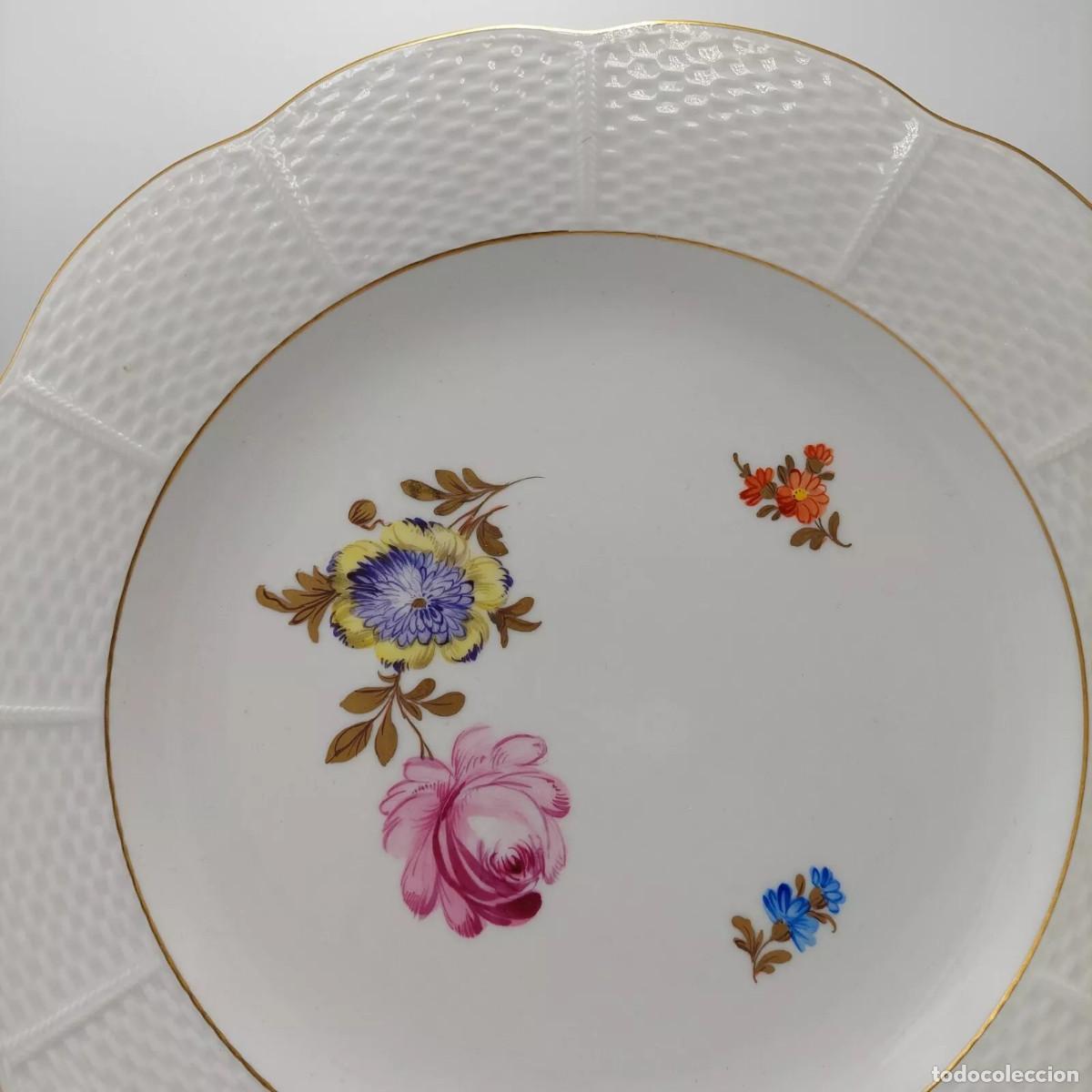 Antig&uuml;edades: Plato de porcelana Dresden - Foto 4