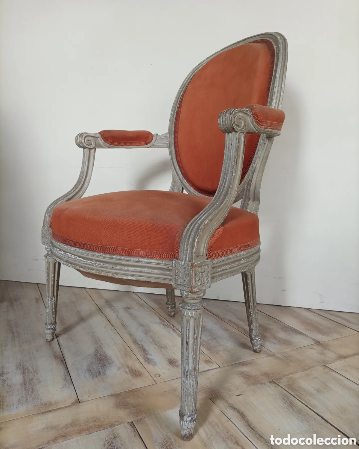 Antig&uuml;edades: Sill&oacute;n de &eacute;poca.Siglo XVIII.Francia - Foto 2