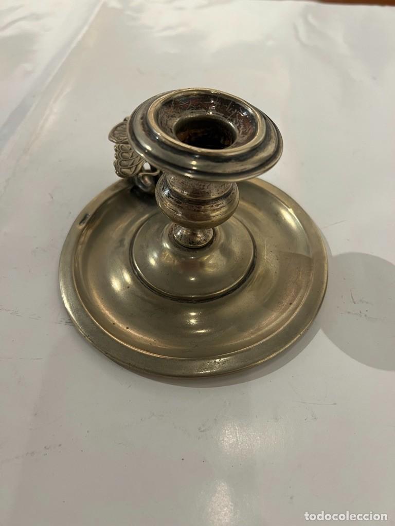 Antig&uuml;edades: Candelabro plateado con mariposa - Foto 4