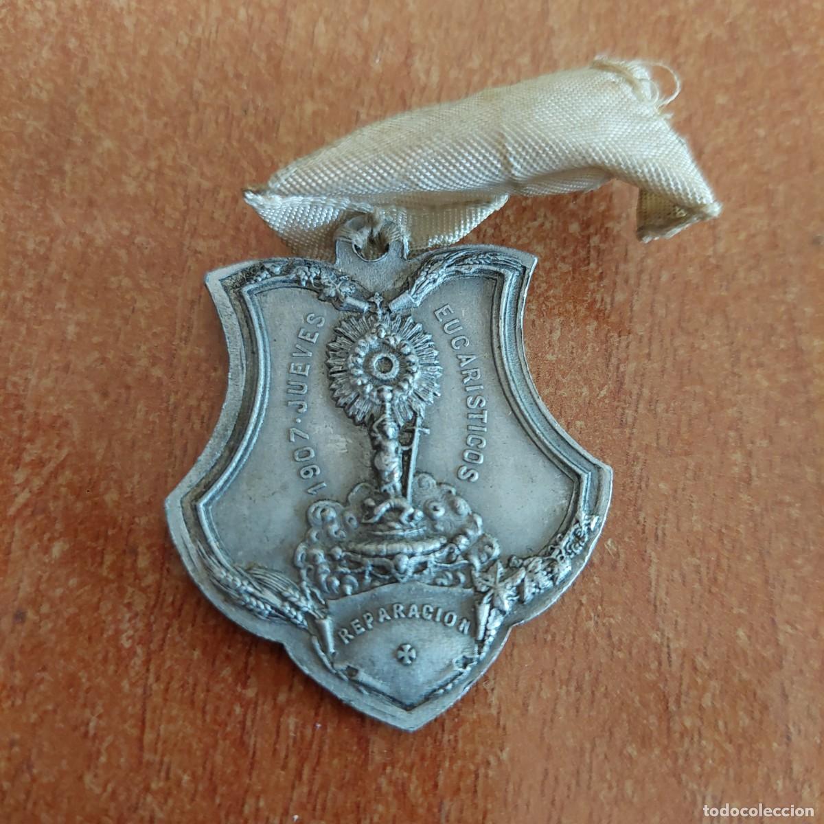 Antig&uuml;edades: Medalla Jueves eucar&iacute;sticos 1907 - Foto 1