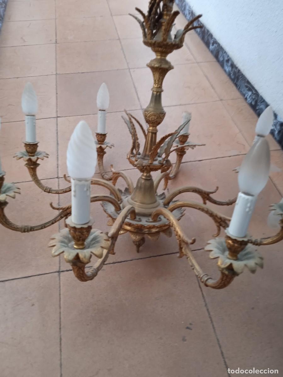 Antig&uuml;edades: Preciosa lampara de bronce con cabezas de cordero - Foto 3