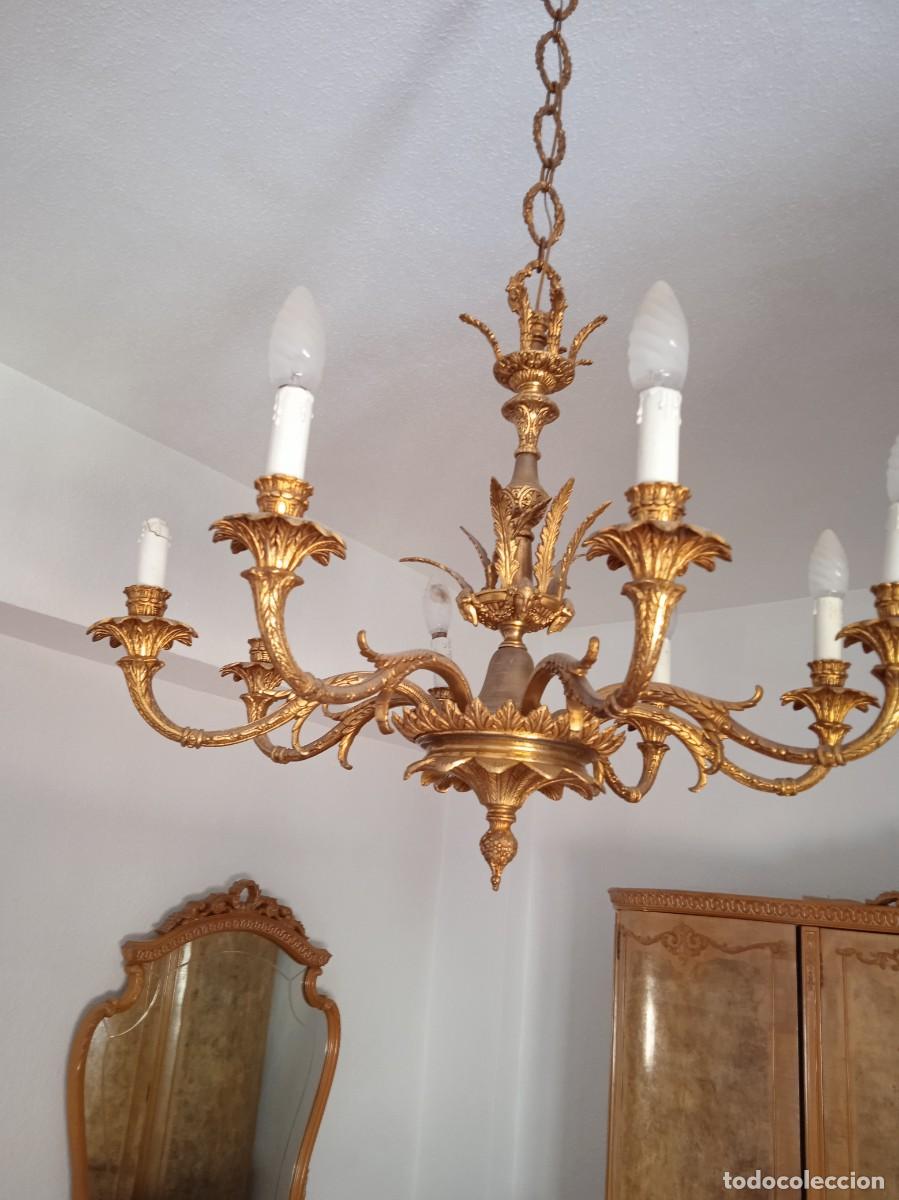Antig&uuml;edades: Preciosa lampara de bronce con cabezas de cordero - Foto 4