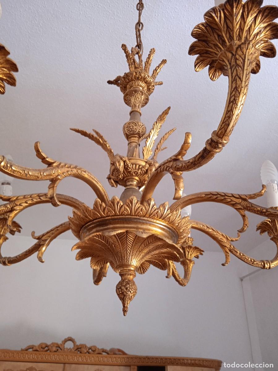 Antig&uuml;edades: Preciosa lampara de bronce con cabezas de cordero - Foto 5