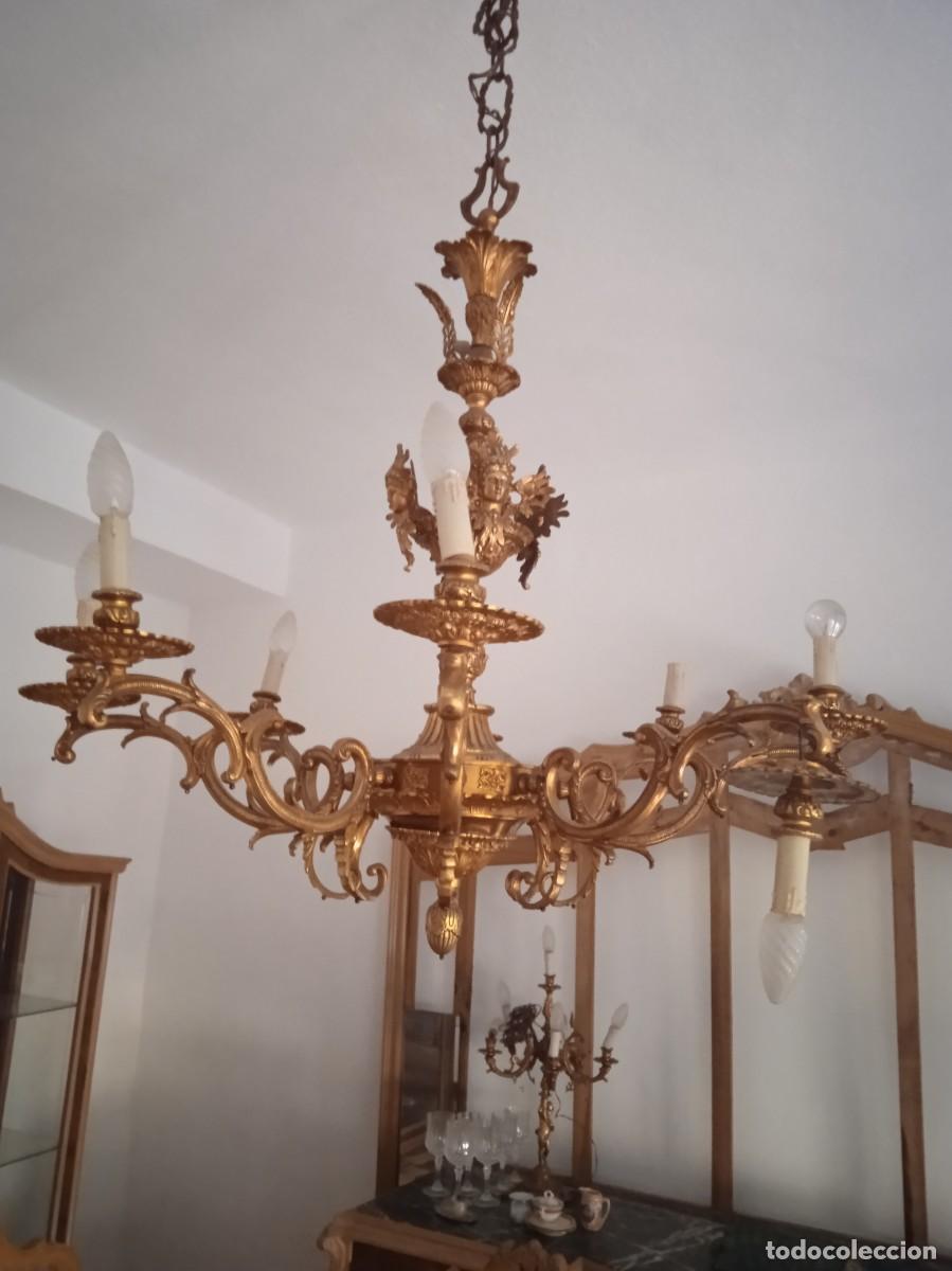 Antig&uuml;edades: Impresionante l&aacute;mpara de bronce - Foto 2