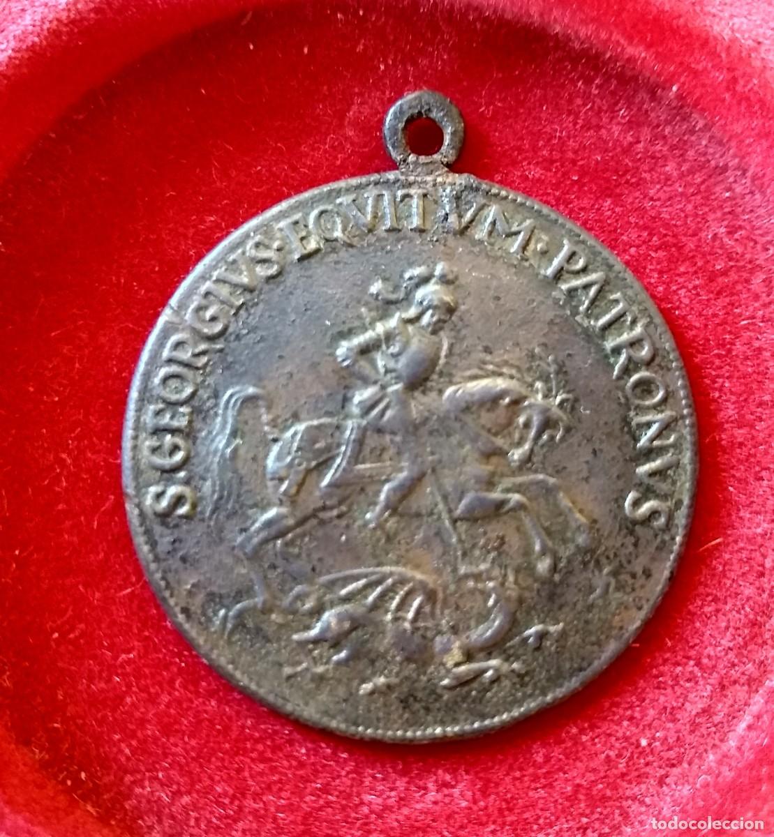 Antig&uuml;edades: MEDALLA DE BRONCE SAN JORGE - Foto 1