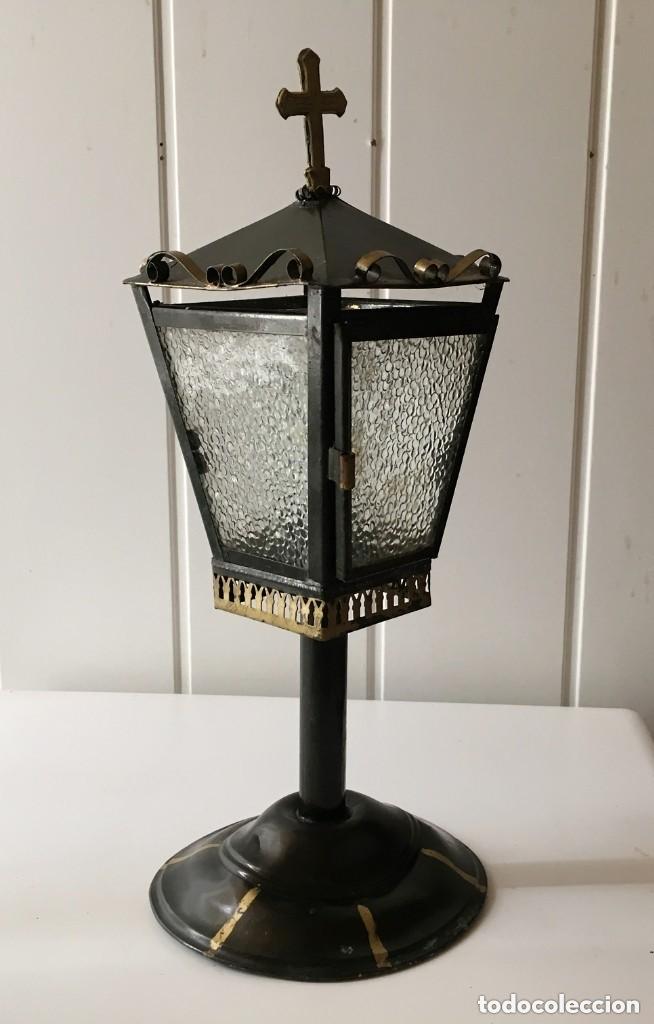 Antig&uuml;edades: FAROL ANTIGUO DE PROCESI&Oacute;N EN HOJALATA - Foto 1