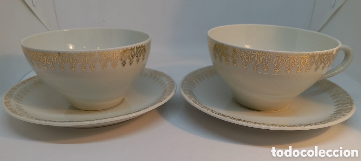 Antig&uuml;edades: Duo de caf&eacute; con leche y lechera - Foto 5