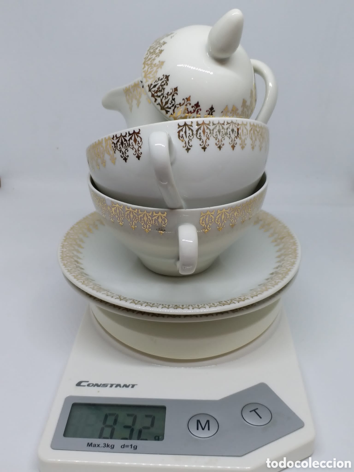 Antig&uuml;edades: Duo de caf&eacute; con leche y lechera - Foto 7