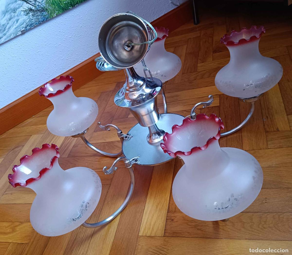 Antig&uuml;edades: L&aacute;mpara 5 brazos cristal - Foto 1