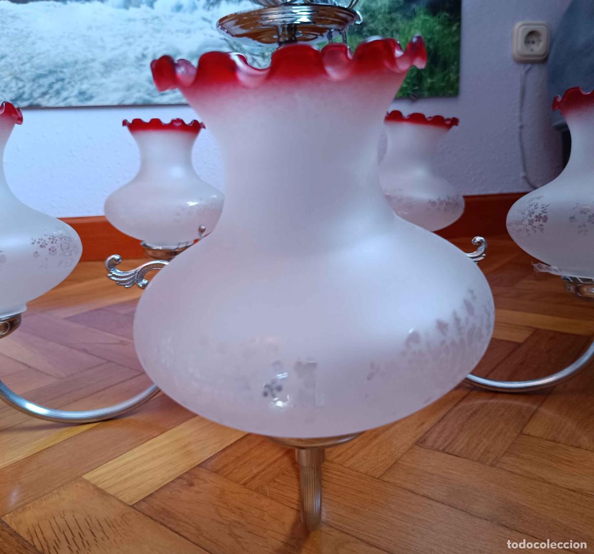 Antig&uuml;edades: L&aacute;mpara 5 brazos cristal - Foto 3