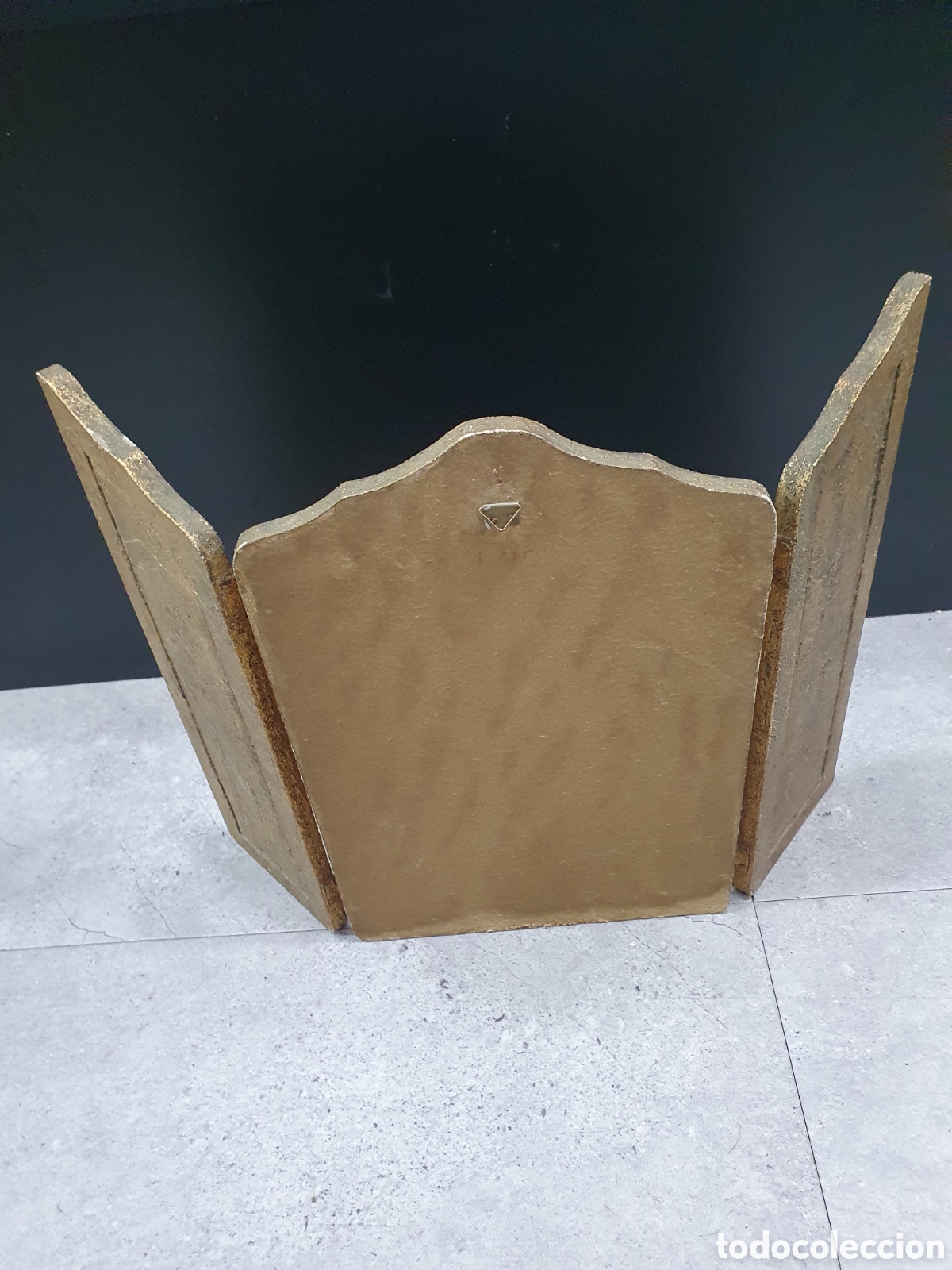 Antig&uuml;edades: Triptico religioso Inmaculada de Murillo. Dorado. (L99) - Foto 4