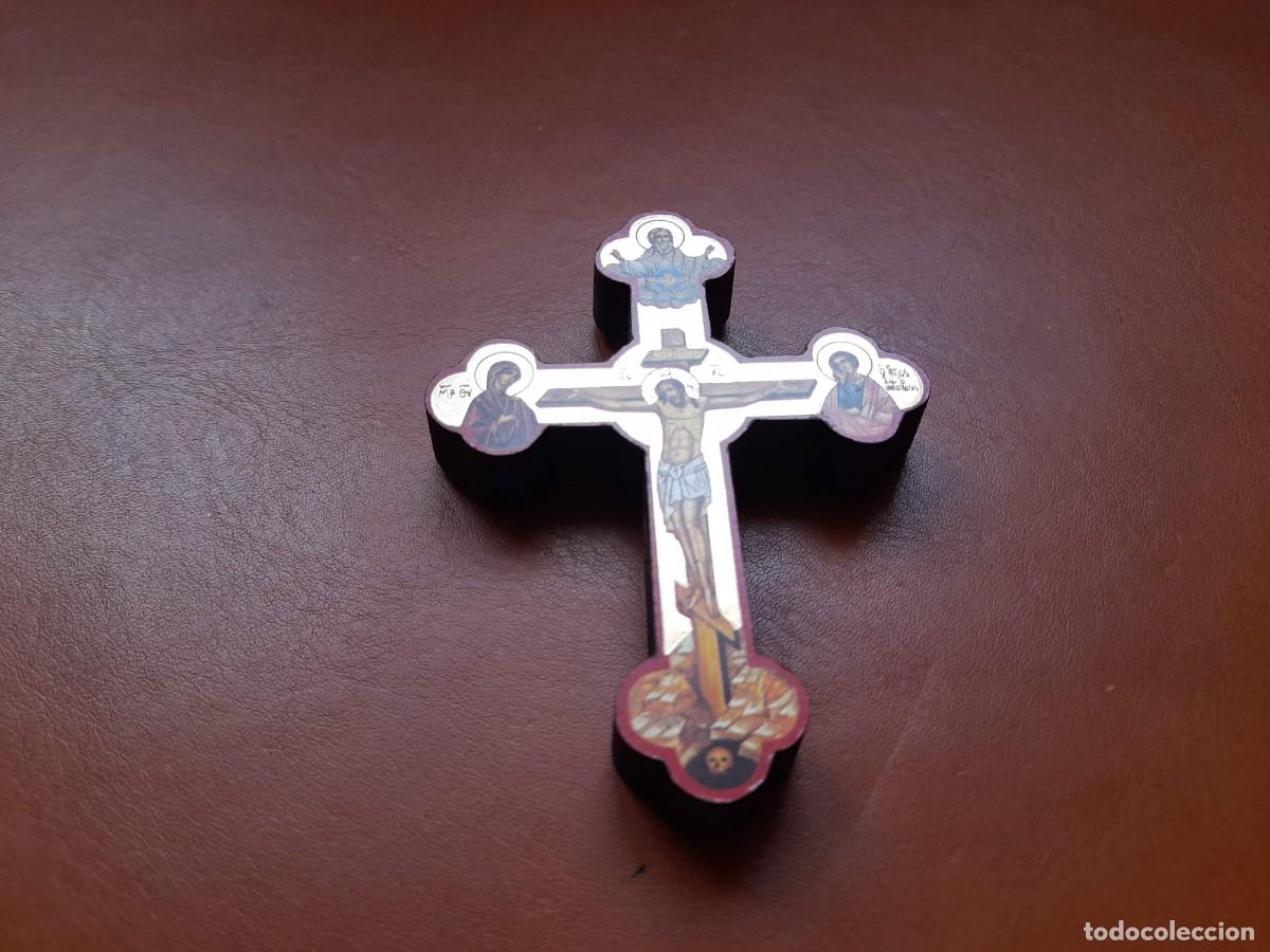 Antig&uuml;edades: Cruz tipo Icono de Madera - Foto 2