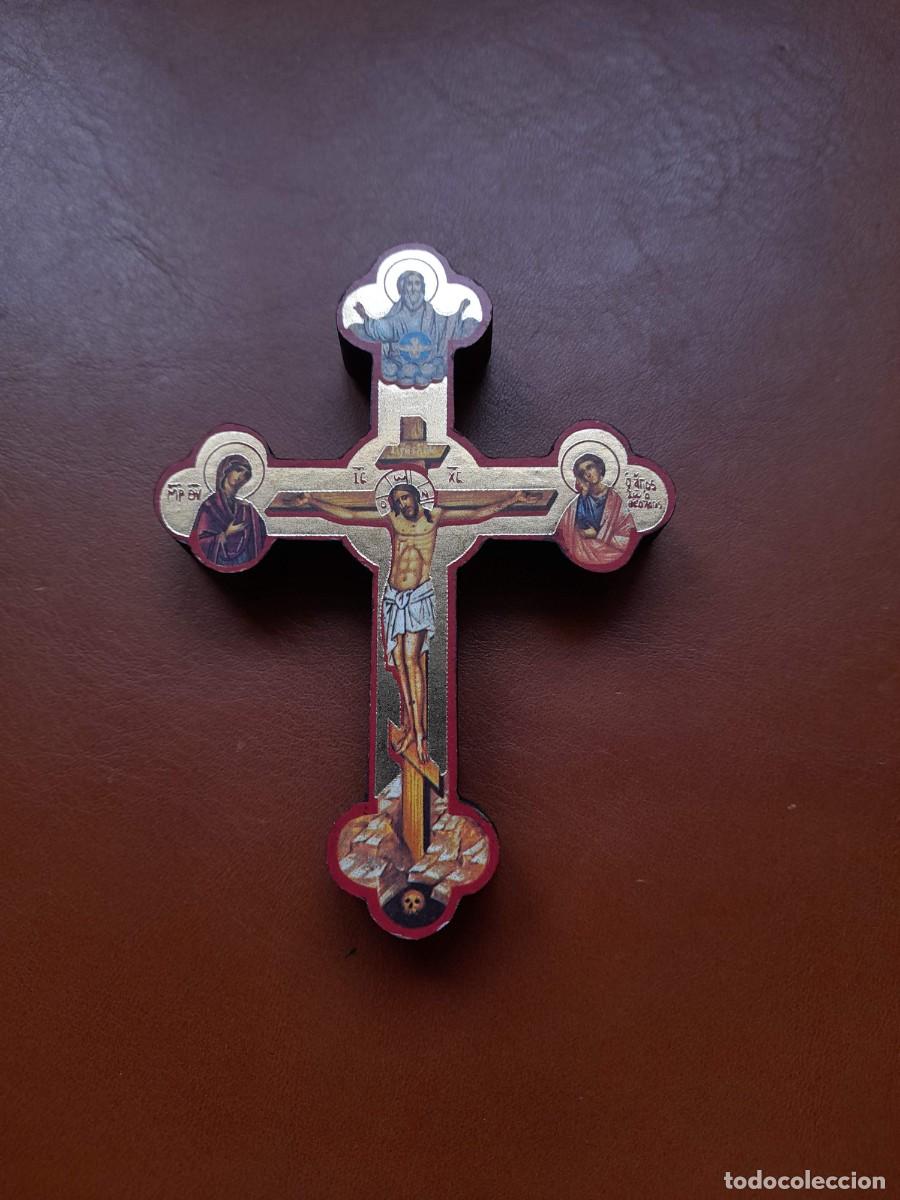 Antig&uuml;edades: Cruz tipo Icono de Madera - Foto 1