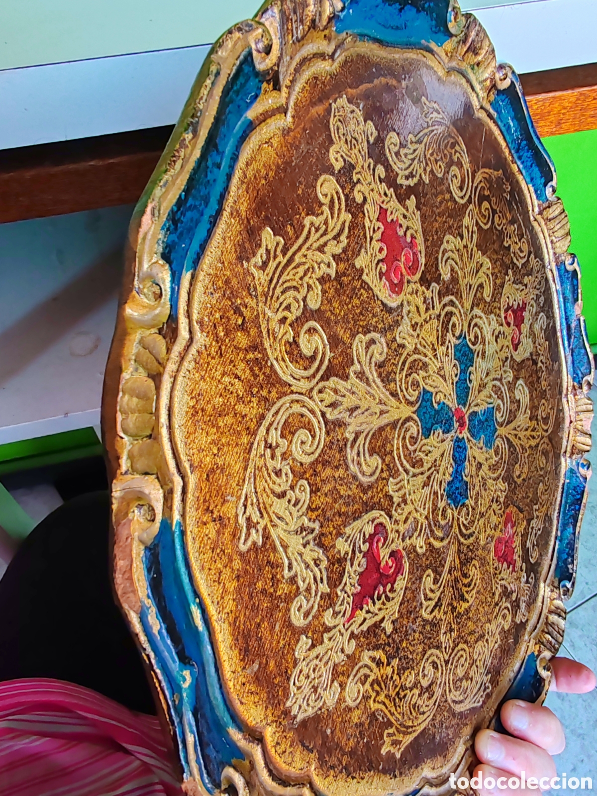 Antig&uuml;edades: Bandeja de madera antigua - Foto 5