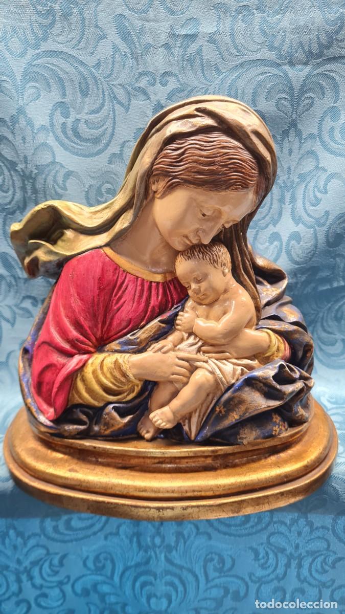 Antig&uuml;edades: BUSTO VIRGEN CON NI&Ntilde;O EN BRAZOS - Foto 1