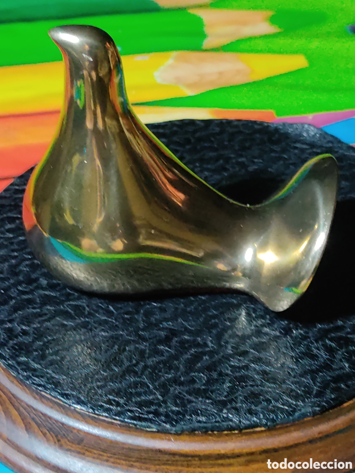 Antig&uuml;edades: Paloma antigua de bronce. - Foto 3