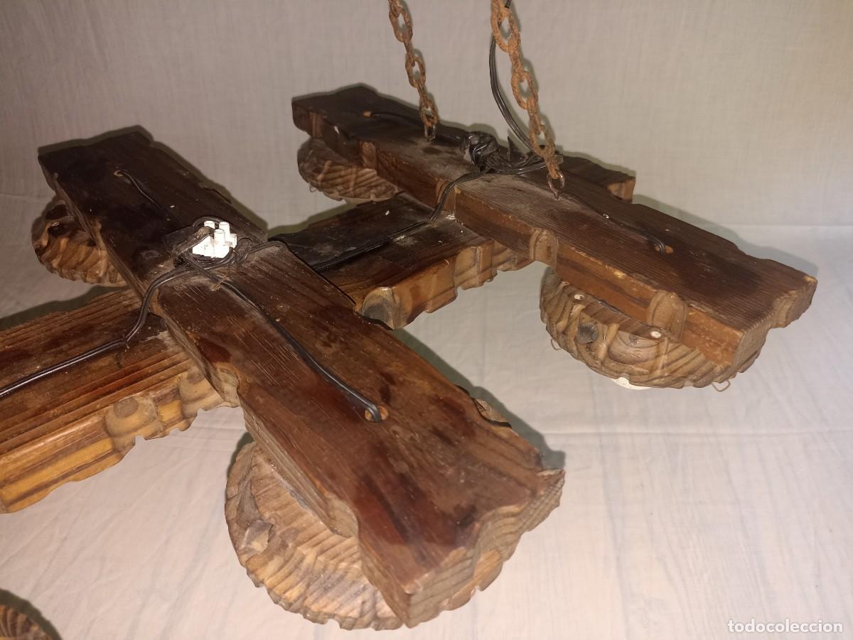 Antig&uuml;edades: L&aacute;mpara de techo de madera - Foto 6