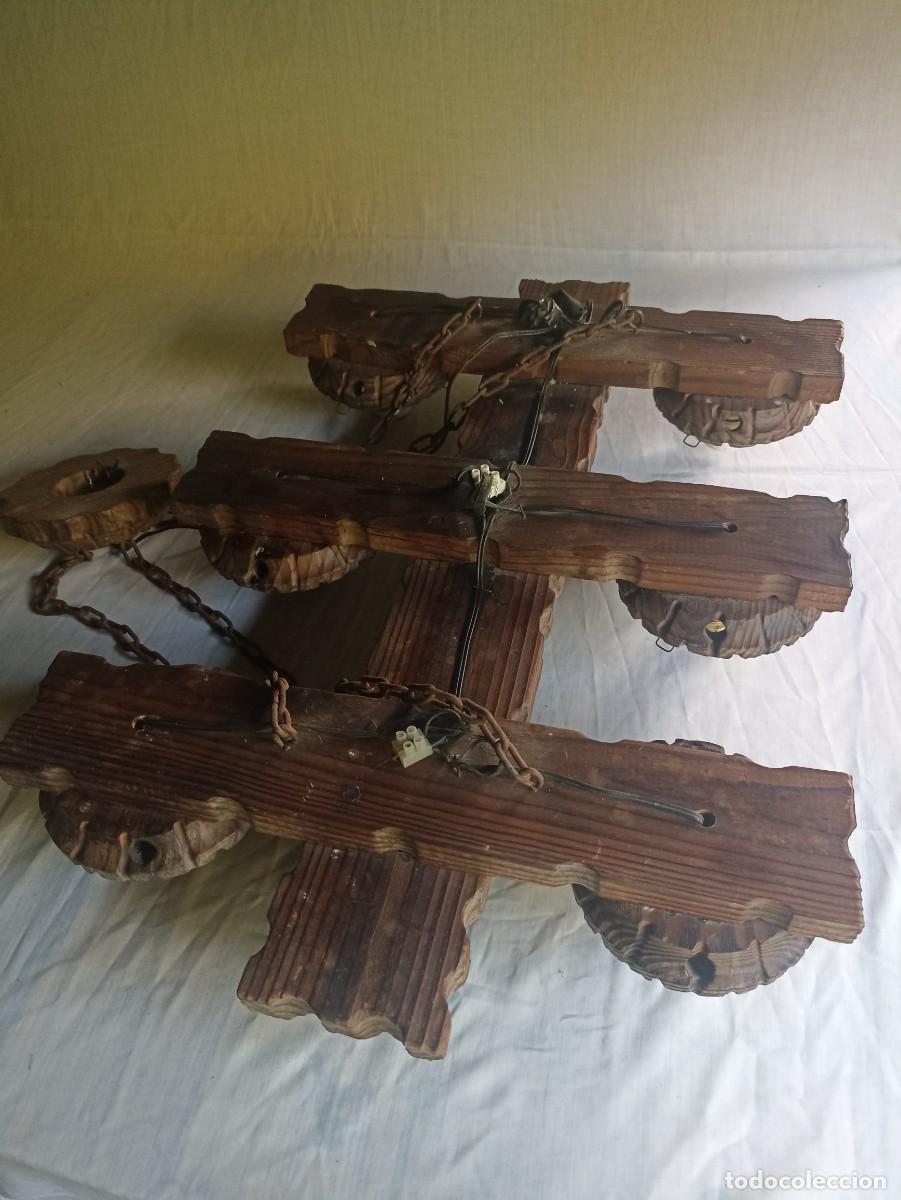 Antig&uuml;edades: L&aacute;mpara de techo de madera - Foto 7