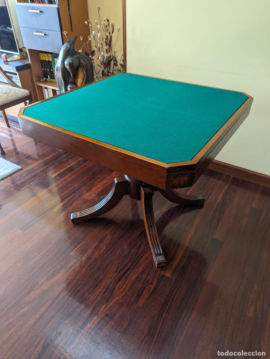 Antig&uuml;edades: Mesa de juego -marqueteria - Foto 2