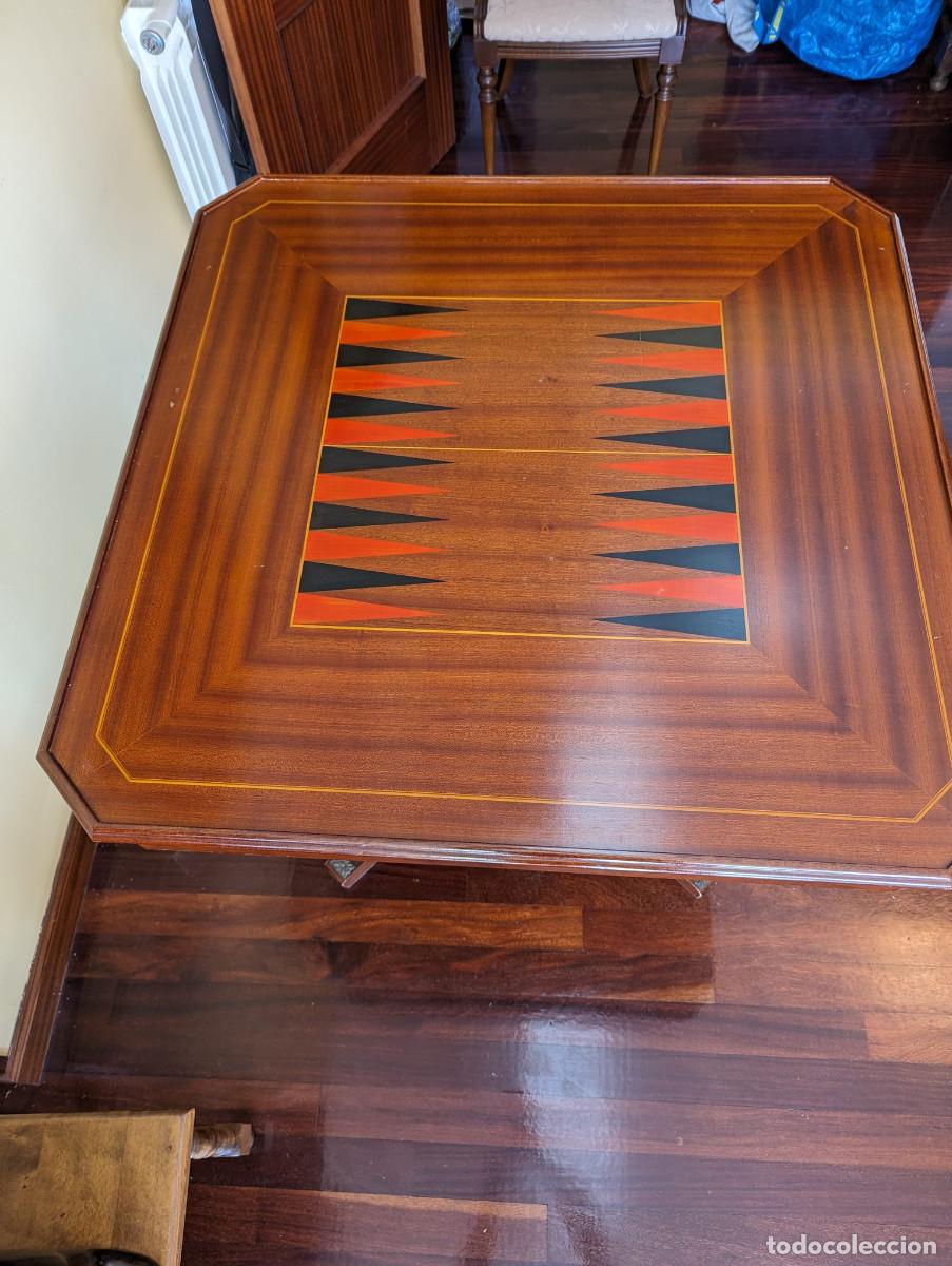 Antig&uuml;edades: Mesa de juego -marqueteria - Foto 5