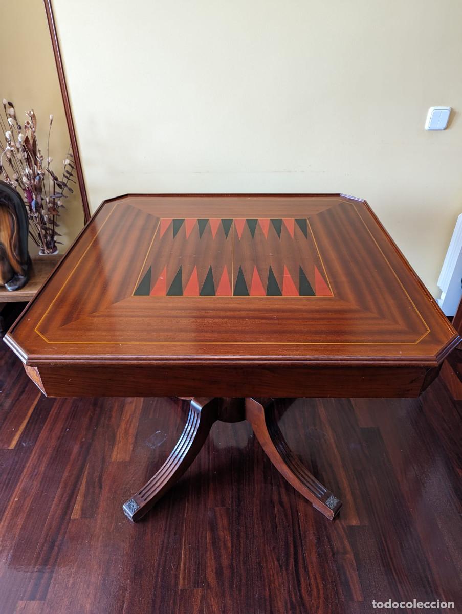 Antig&uuml;edades: Mesa de juego -marqueteria - Foto 6