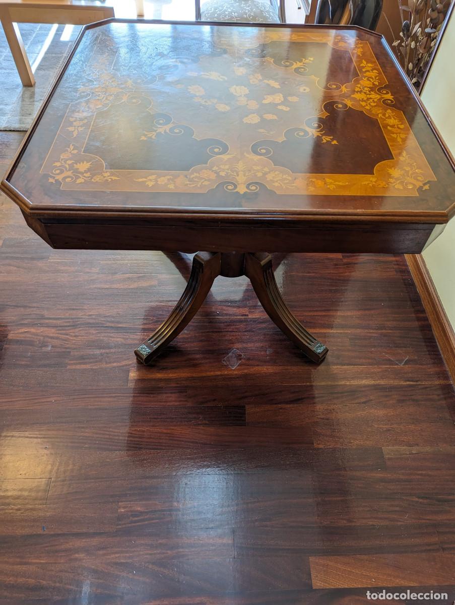 Antig&uuml;edades: Mesa de juego -marqueteria - Foto 9