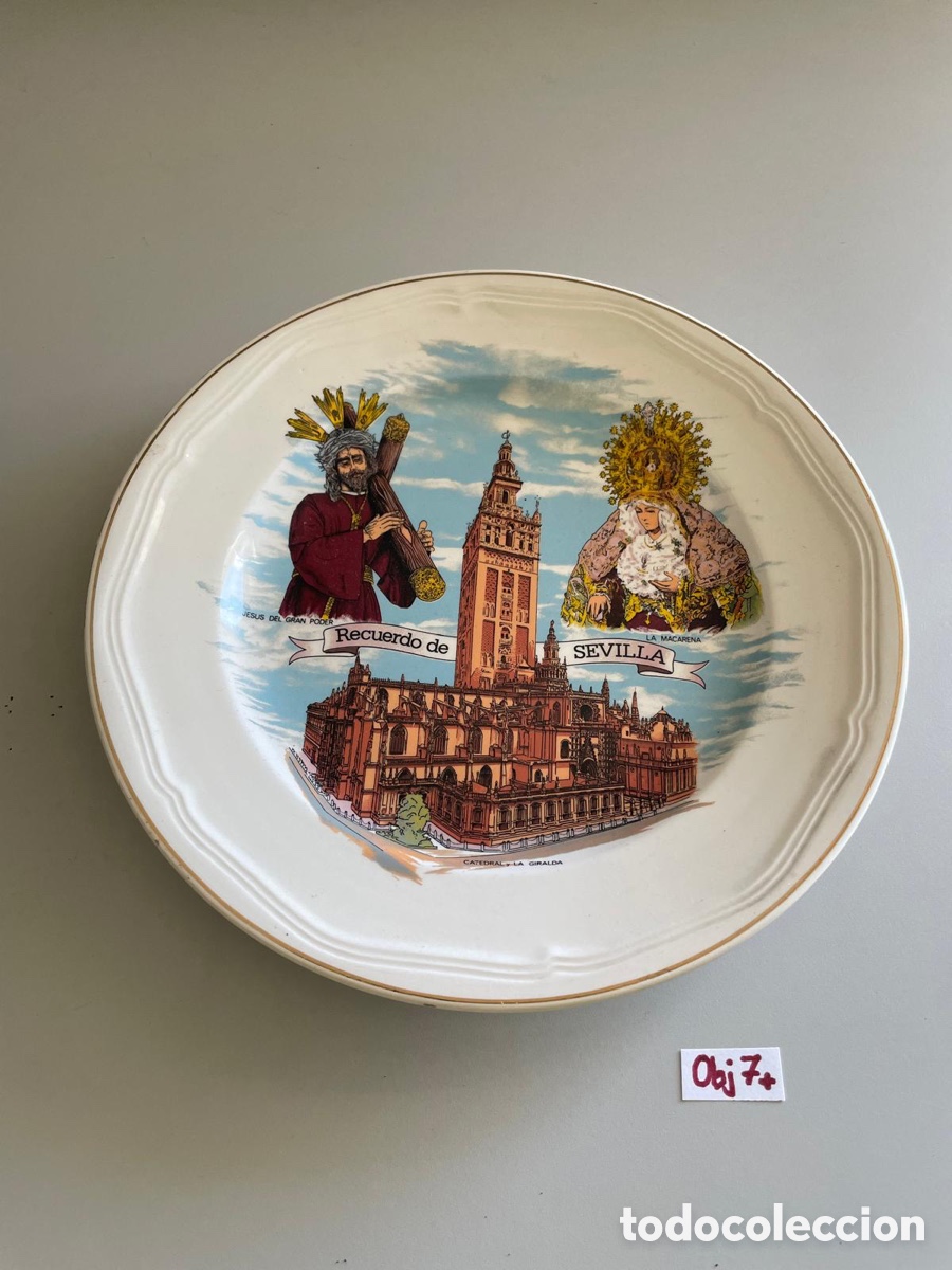 Antig&uuml;edades: Plato de decoraci&oacute;n recuerdo De Sevilla - Foto 1