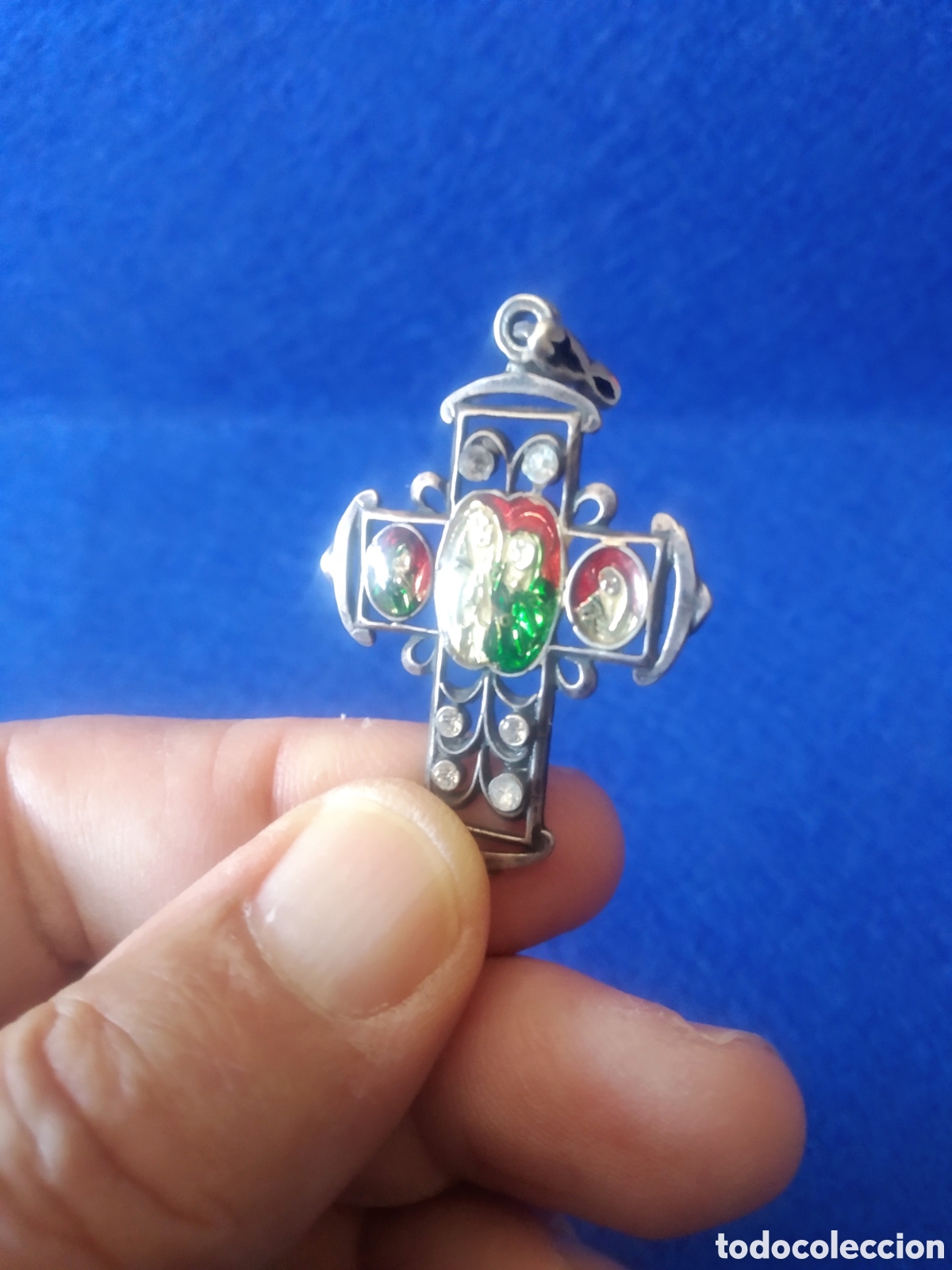 Antig&uuml;edades: CRUCIFIJO CON FIGURAS ESMALTADAS - Foto 4