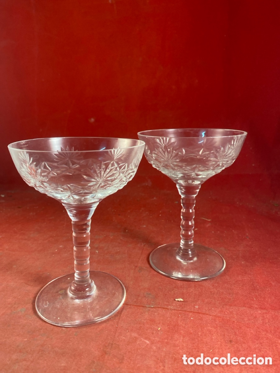 Antig&uuml;edades: VASOS DE CRISTAL TALLADO - Foto 4
