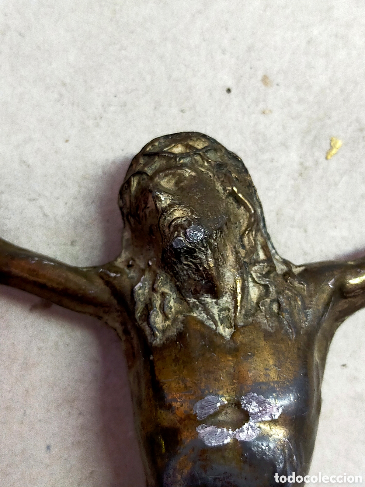 Antig&uuml;edades: CRISTO DE METAL PARA PARED. - Foto 3