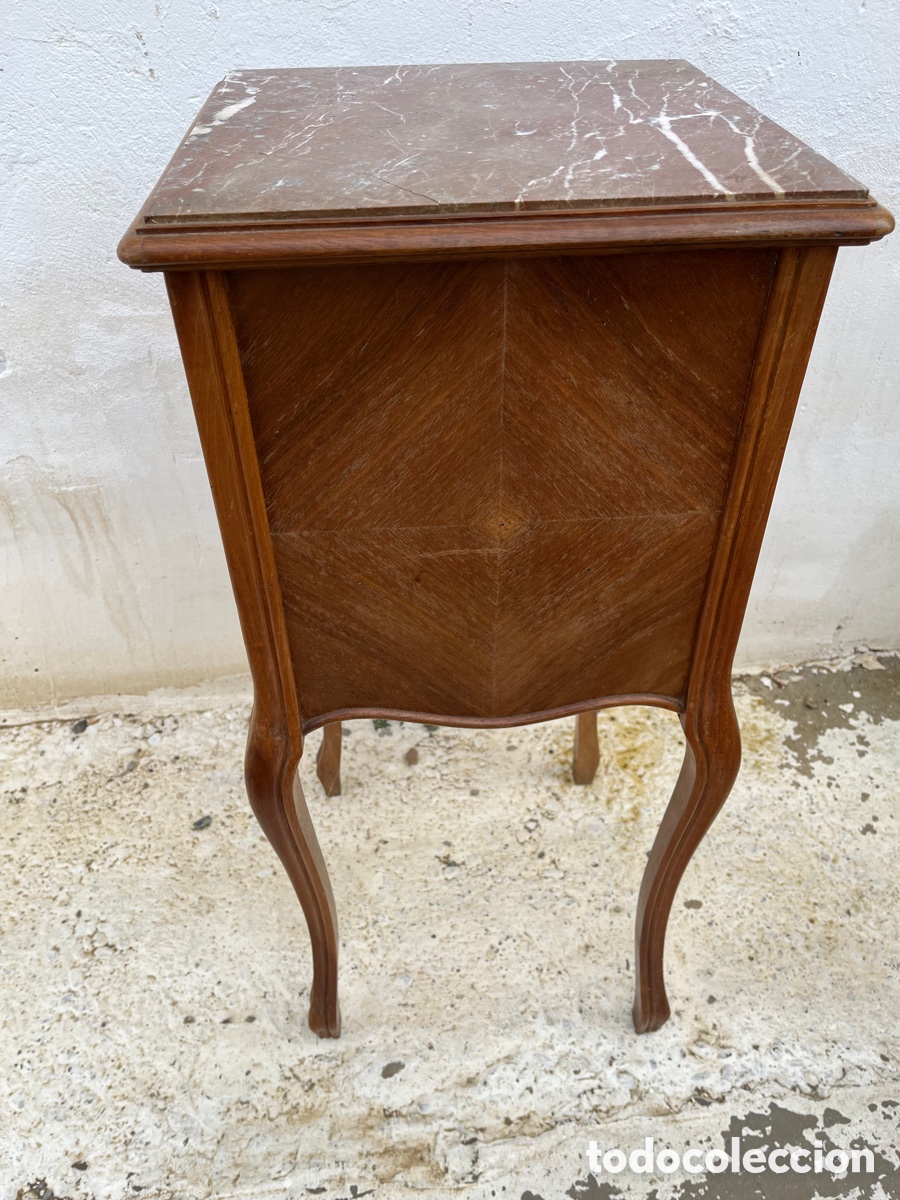 Antig&uuml;edades: MESILLA ANTIGUA MADERA MARQUETERIA Y MARMOL. - Foto 6