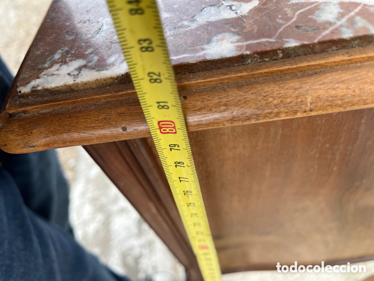 Antig&uuml;edades: MESILLA ANTIGUA MADERA MARQUETERIA Y MARMOL. - Foto 10