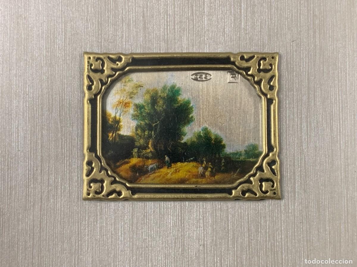 Antig&uuml;edades: CUADRO DE PLATA PINTADA A MANO ITALIANO - Foto 3