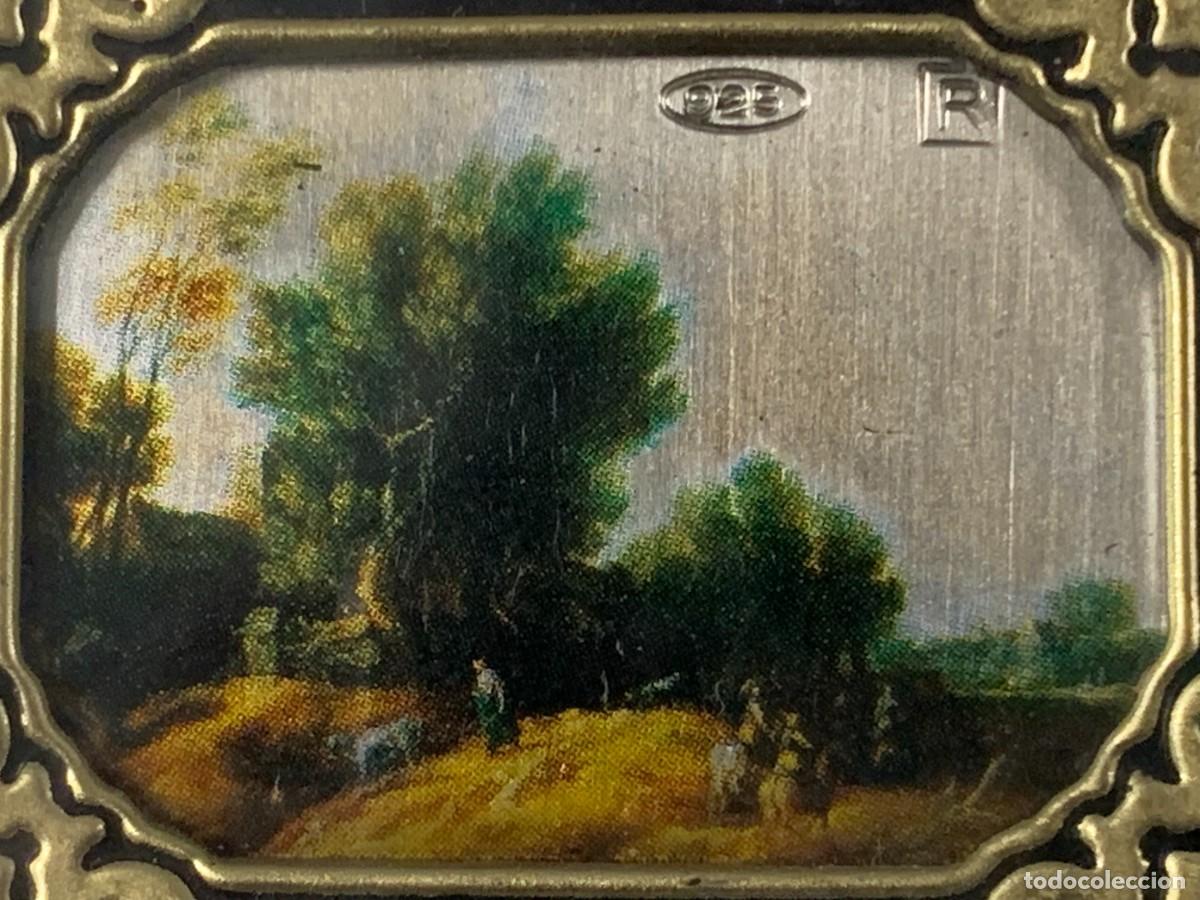 Antig&uuml;edades: CUADRO DE PLATA PINTADA A MANO ITALIANO - Foto 5