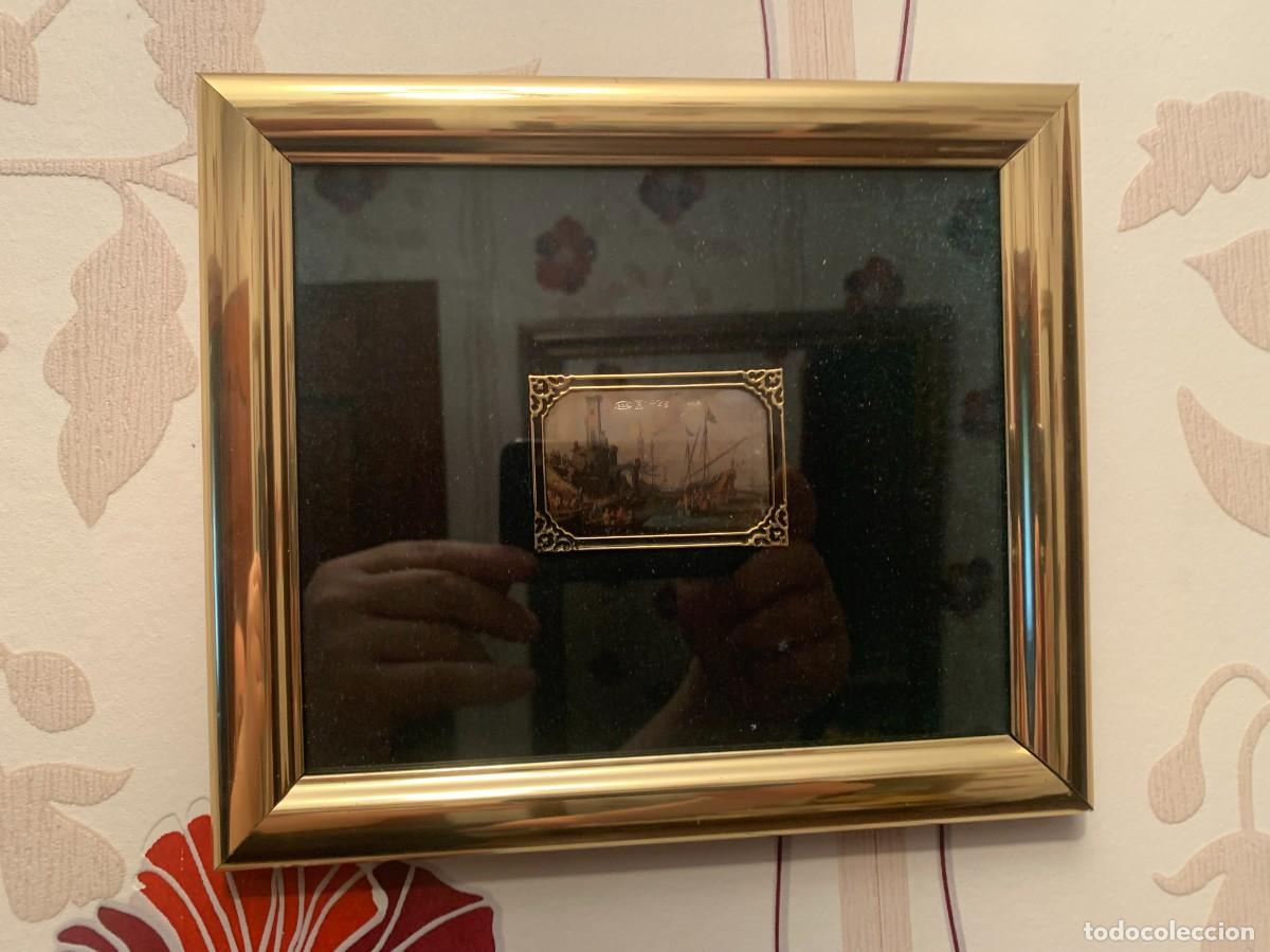 Antig&uuml;edades: CUADRO DE PLATA PINTADA A MANO ITALIANO - Foto 1