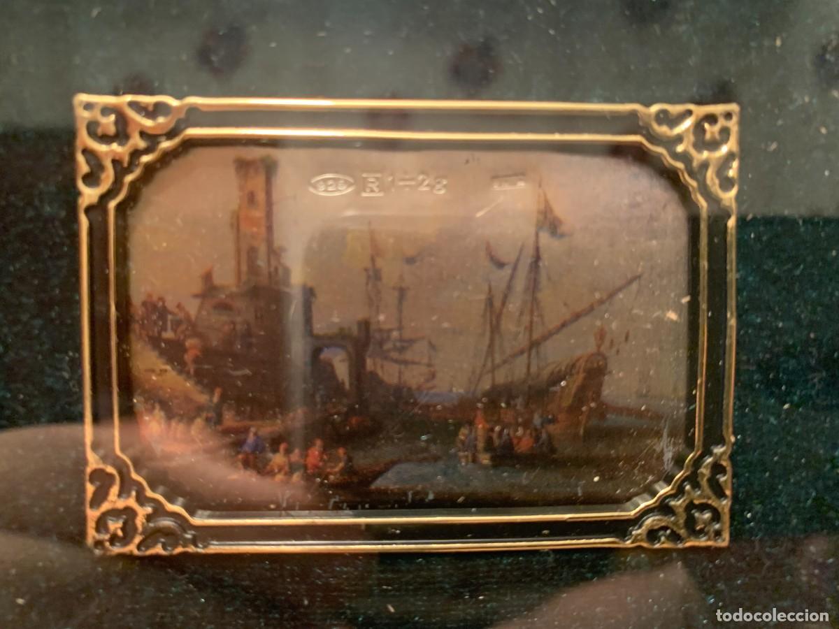 Antig&uuml;edades: CUADRO DE PLATA PINTADA A MANO ITALIANO - Foto 3
