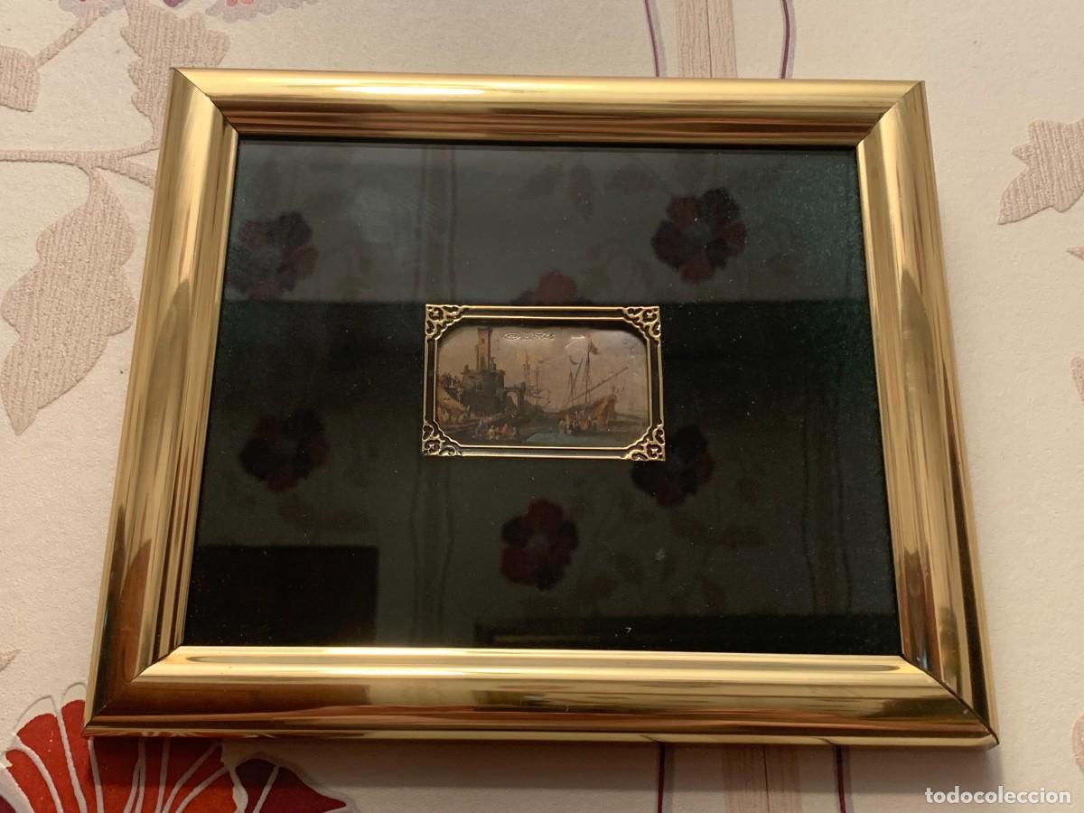 Antig&uuml;edades: CUADRO DE PLATA PINTADA A MANO ITALIANO - Foto 5
