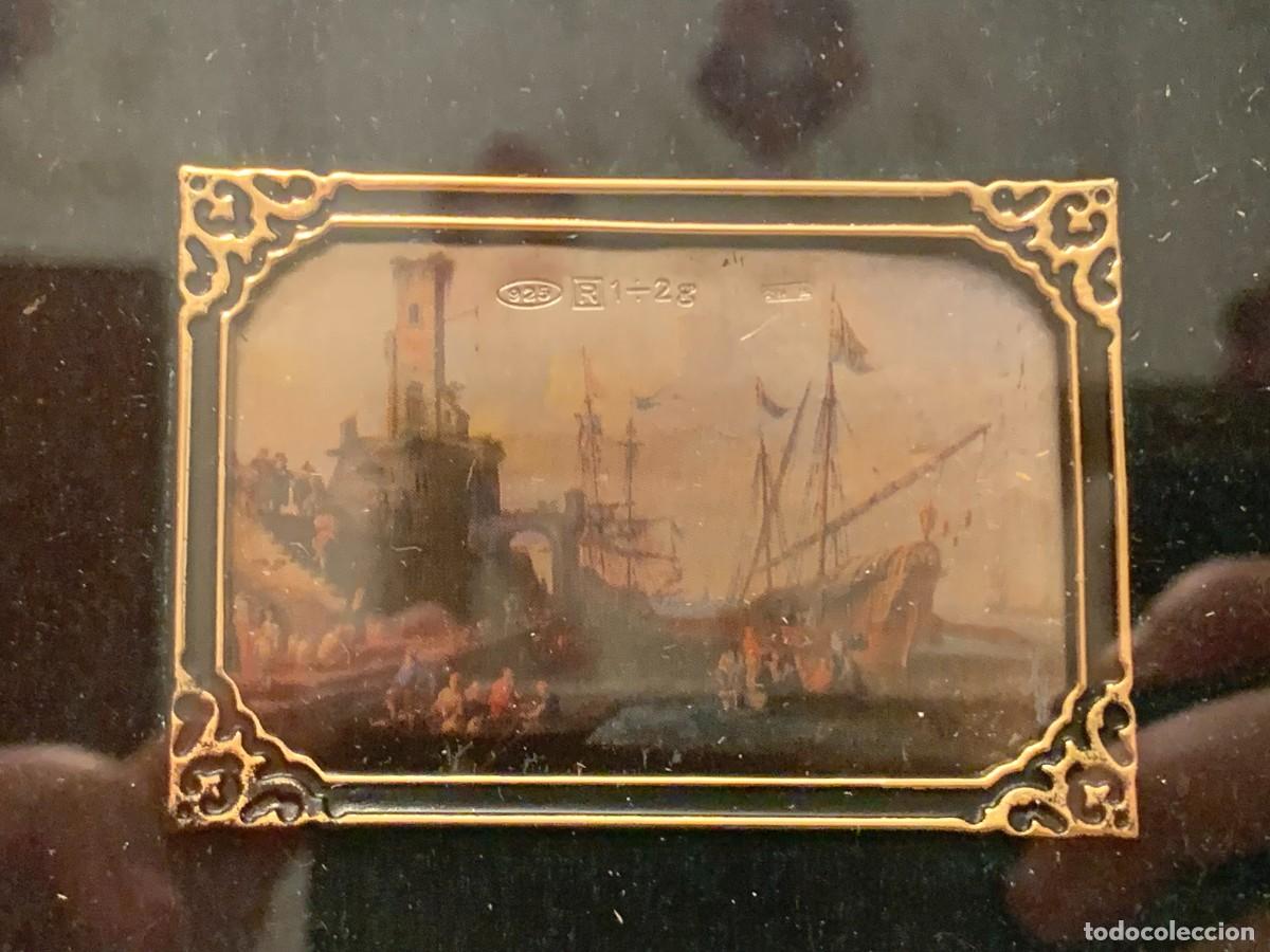 Antig&uuml;edades: CUADRO DE PLATA PINTADA A MANO ITALIANO - Foto 6