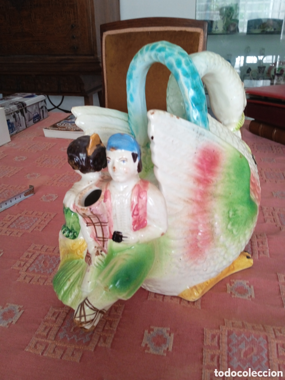 Antig&uuml;edades: Botijo Manises Cisne S .XIX - Foto 2