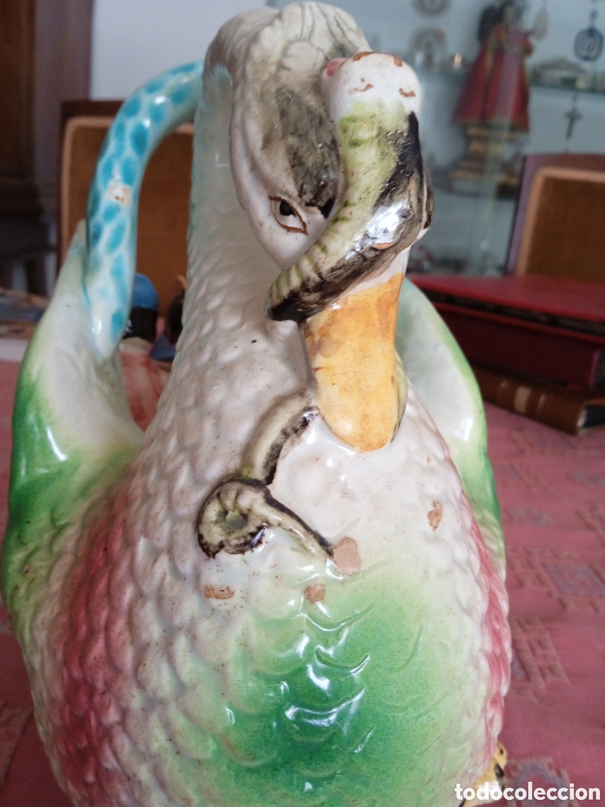 Antig&uuml;edades: Botijo Manises Cisne S .XIX - Foto 3