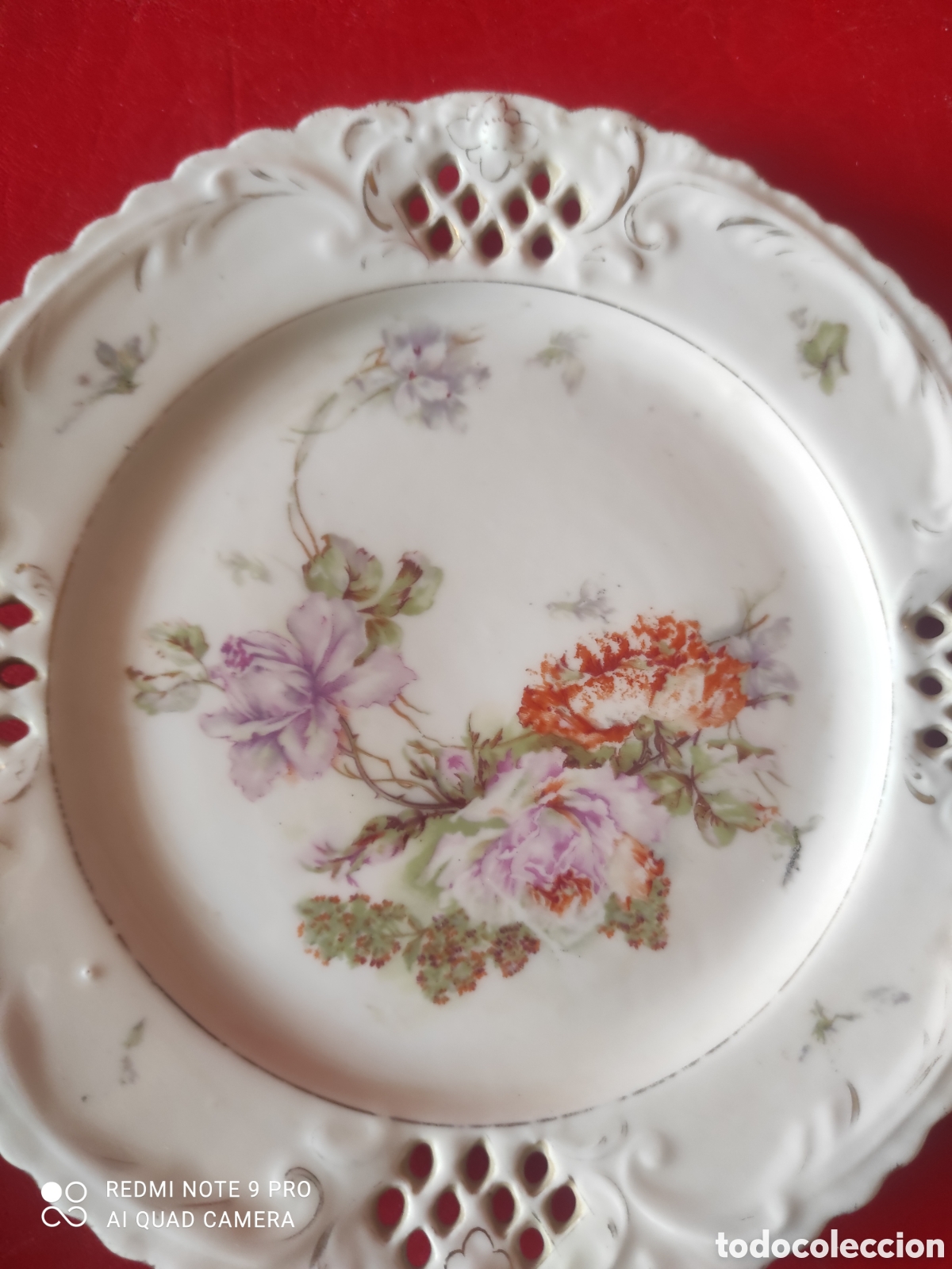 Antig&uuml;edades: Plato calado de porcelana - Foto 2