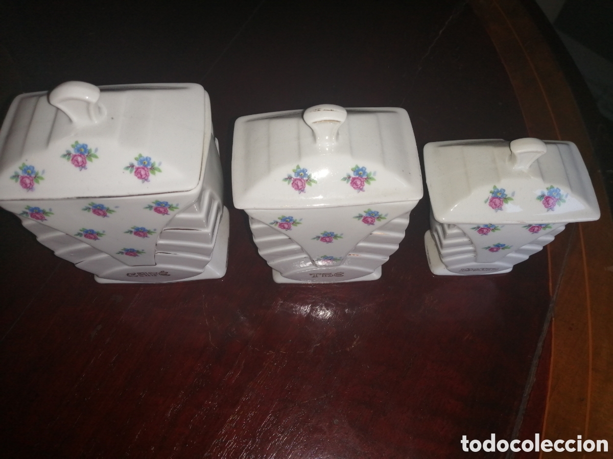 Antig&uuml;edades: 3 recipientes art deco para cocina - Foto 2