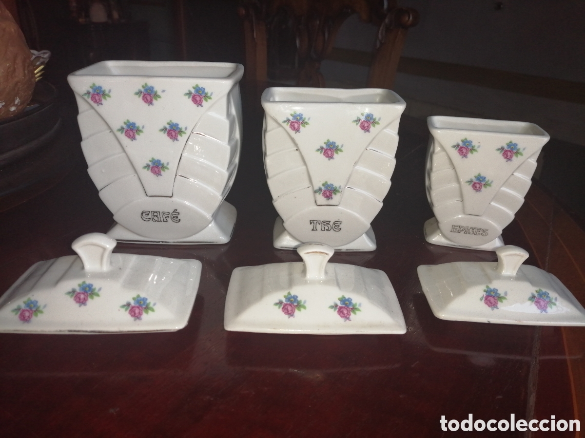 Antig&uuml;edades: 3 recipientes art deco para cocina - Foto 4