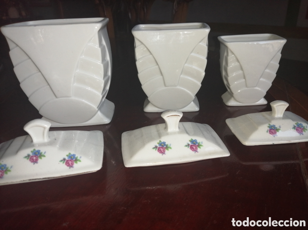 Antig&uuml;edades: 3 recipientes art deco para cocina - Foto 5